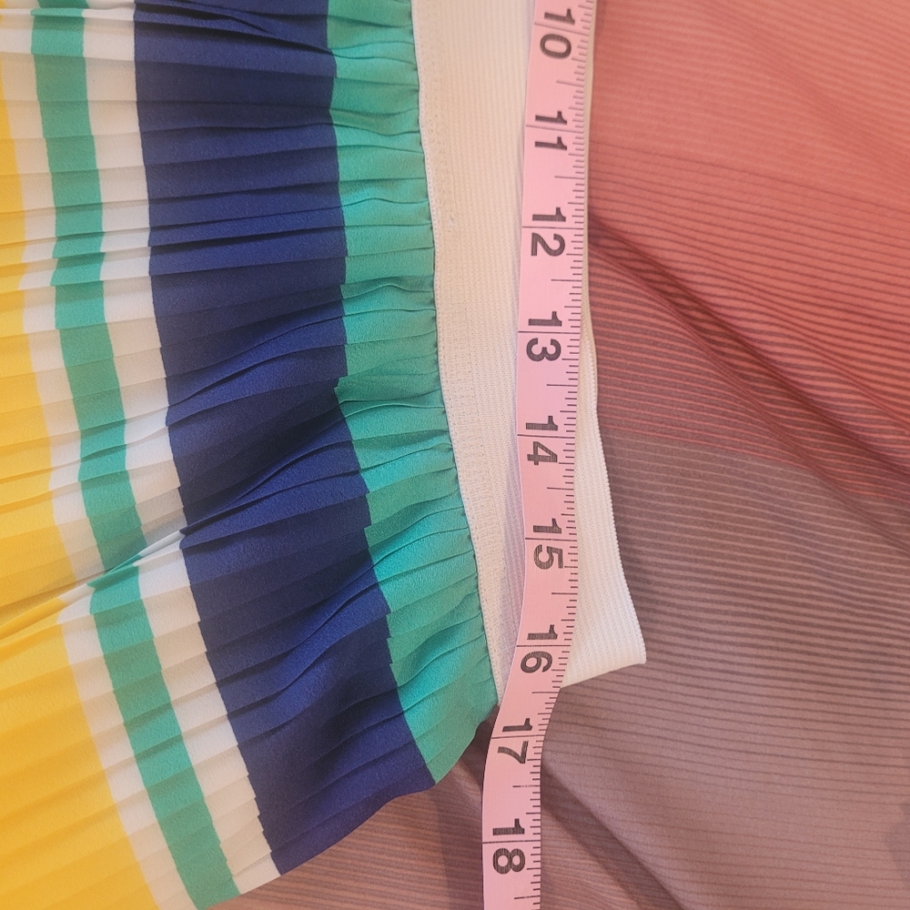 Merona Women's Skirt Pleated Multicolor Colorblock Rainbow Size Large - Picture 6 of 12